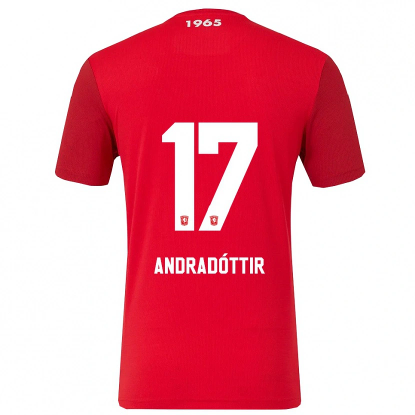 Danxen Pánské Amanda Andradóttir #17 Červená Bílá Domů Hráčské Dresy 2025/26 Dres