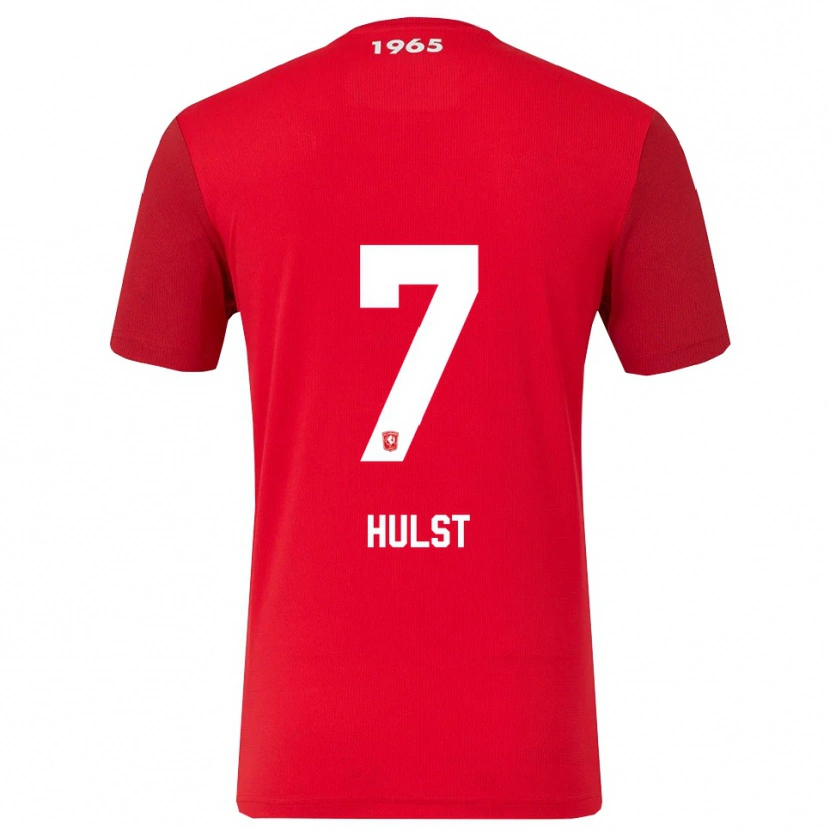 Danxen Pánské Charlotte Hulst #7 Červená Bílá Domů Hráčské Dresy 2025/26 Dres