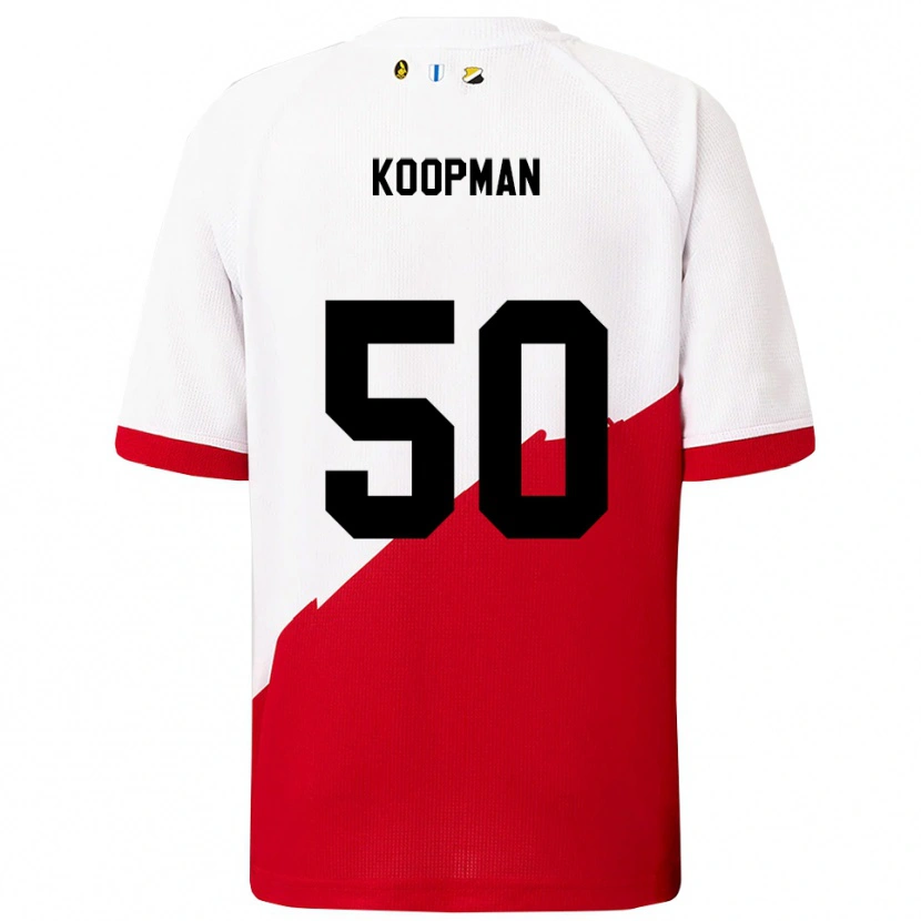 Danxen Pánské Kyra Koopman #50 Bílá Červená Domů Hráčské Dresy 2025/26 Dres