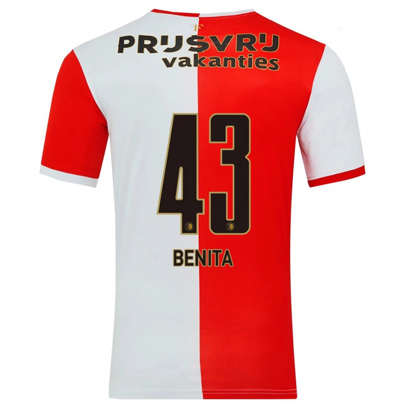 Danxen Pánské Mimeirhel Benita #43 Červená Bílá Domů Hráčské Dresy 2025/26 Dres