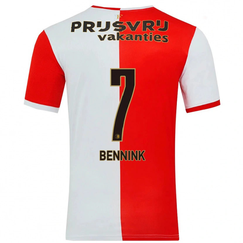 Danxen Pánské Maxime Bennink #7 Červená Bílá Domů Hráčské Dresy 2025/26 Dres