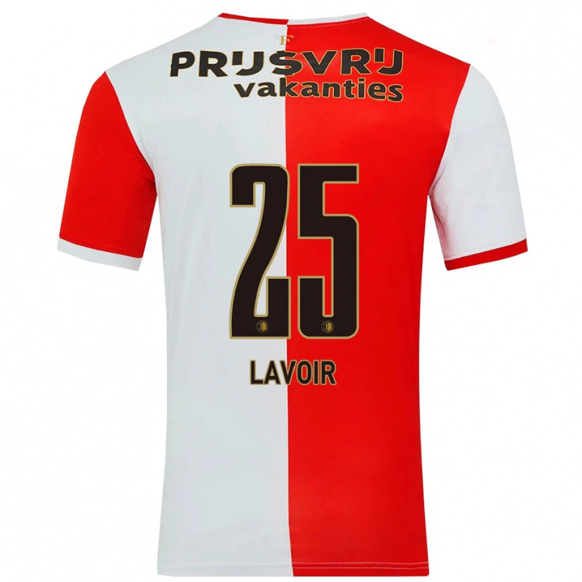 Danxen Pánské Romee Van De Lavoir #25 Červená Bílá Domů Hráčské Dresy 2025/26 Dres