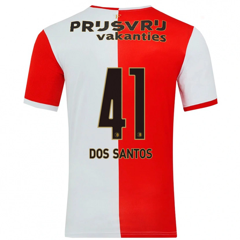 Danxen Pánské Giuliany Ben-David Dos Santos #41 Červená Bílá Domů Hráčské Dresy 2025/26 Dres