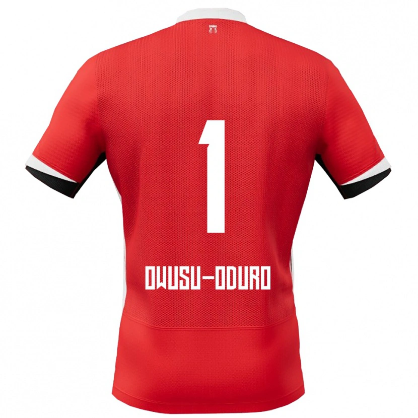 Danxen Pánské Rome Jayden Owusu-Oduro #1 Červená Bílá Domů Hráčské Dresy 2025/26 Dres