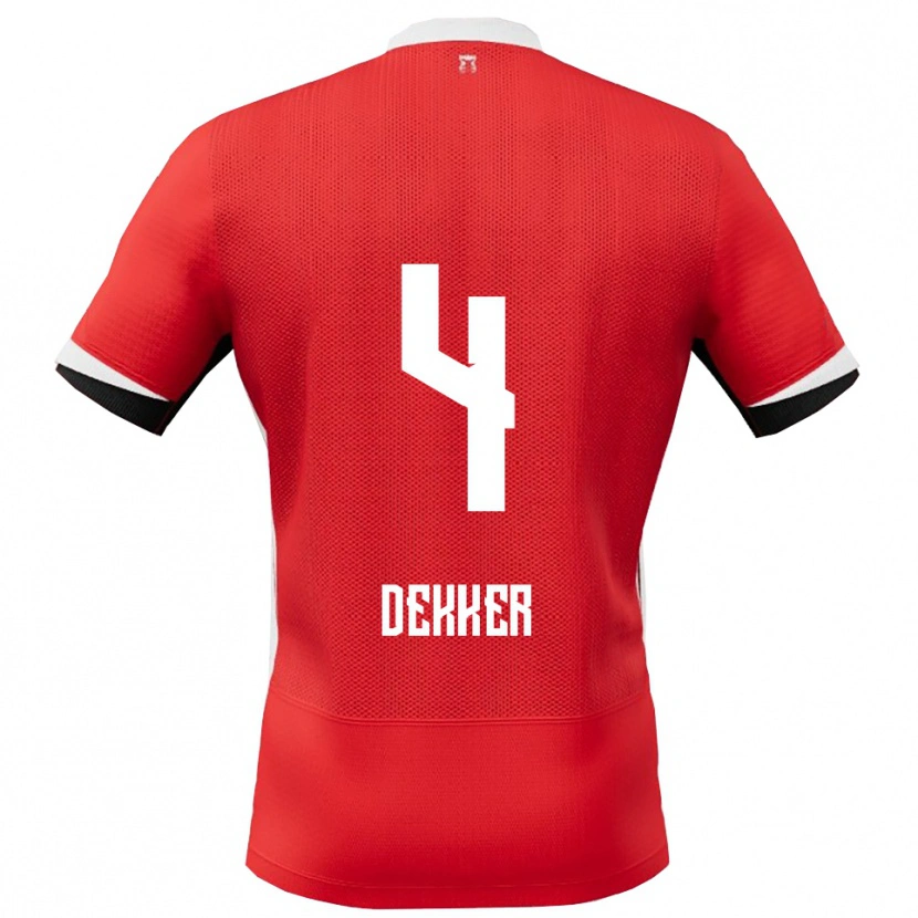 Danxen Pánské Maxim Dekker #4 Červená Bílá Domů Hráčské Dresy 2025/26 Dres