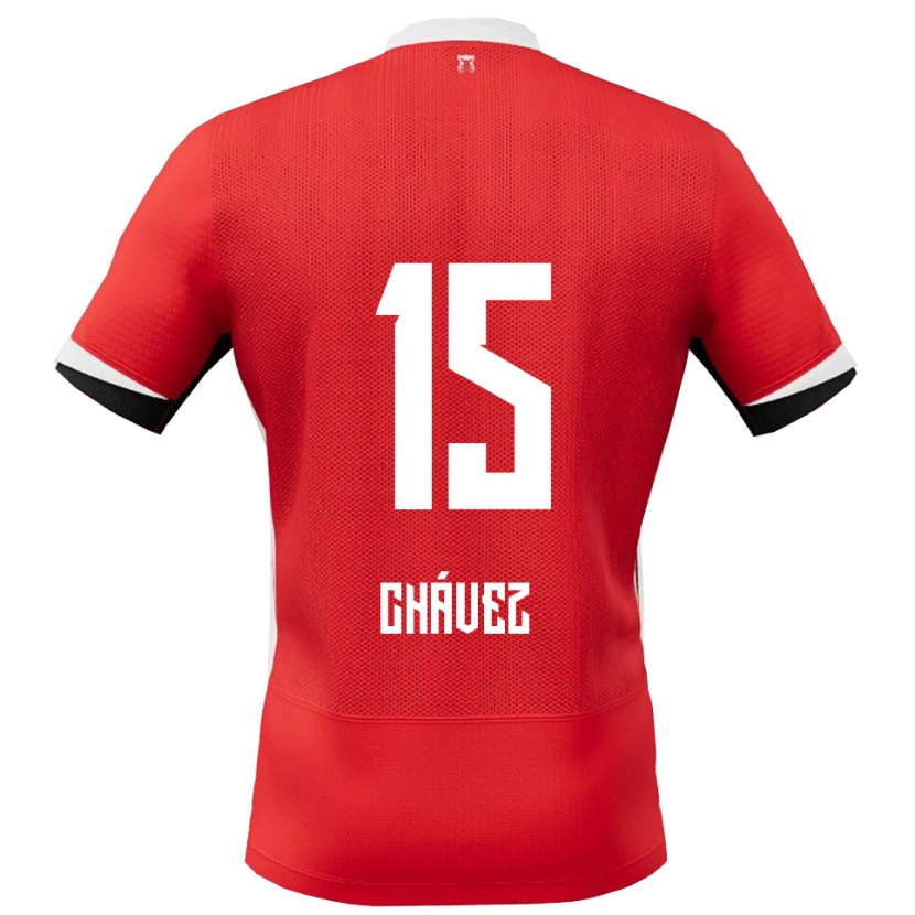 Danxen Pánské Mateo Chávez #15 Červená Bílá Domů Hráčské Dresy 2025/26 Dres