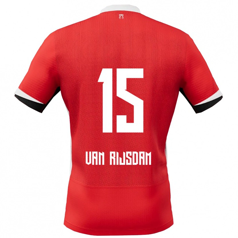 Danxen Pánské Julian Van Rijsdam #15 Červená Bílá Domů Hráčské Dresy 2025/26 Dres