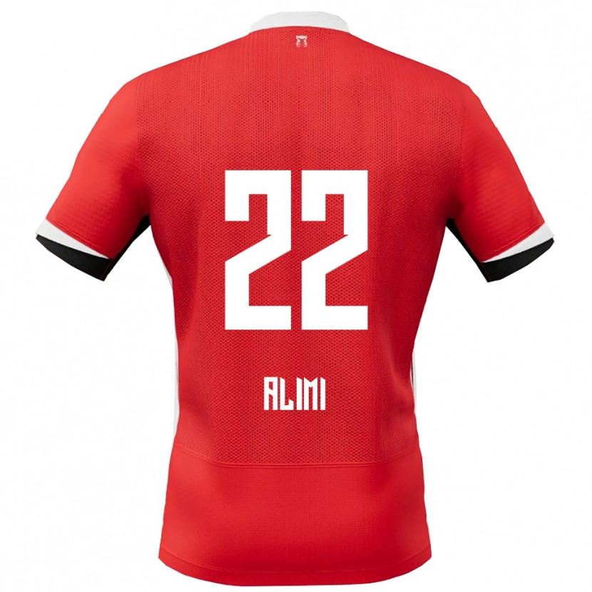 Danxen Pánské Fadil Alimi #22 Červená Bílá Domů Hráčské Dresy 2025/26 Dres