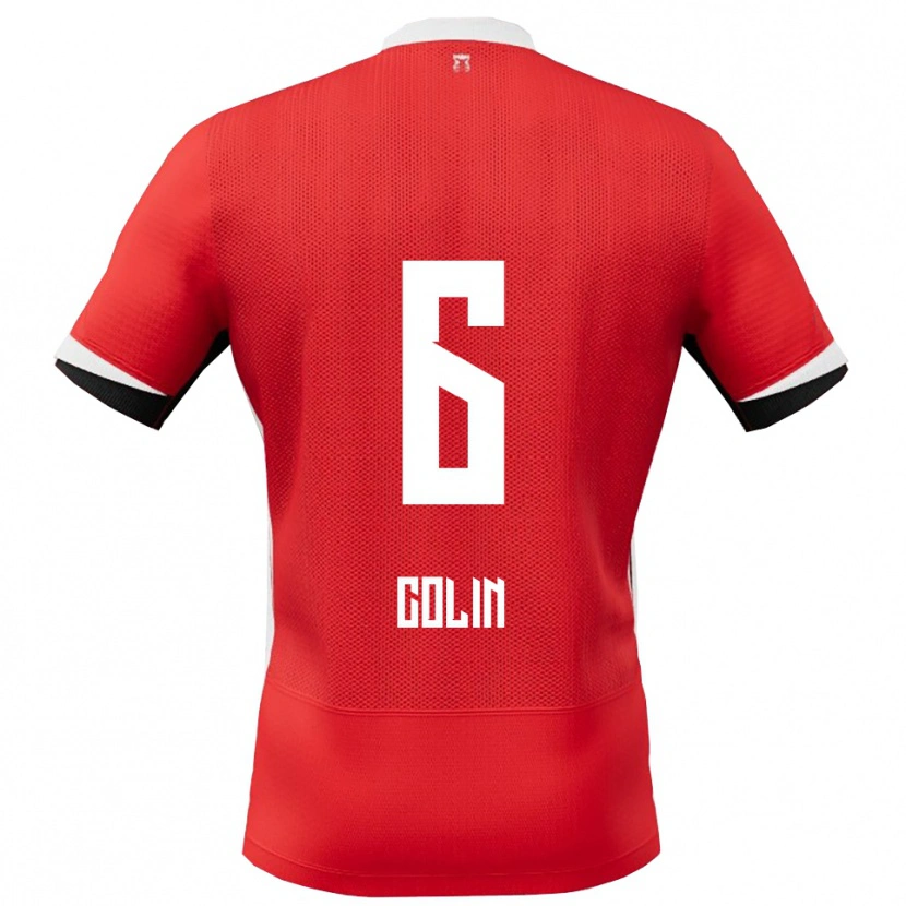 Danxen Pánské Isa Colin #6 Červená Bílá Domů Hráčské Dresy 2025/26 Dres