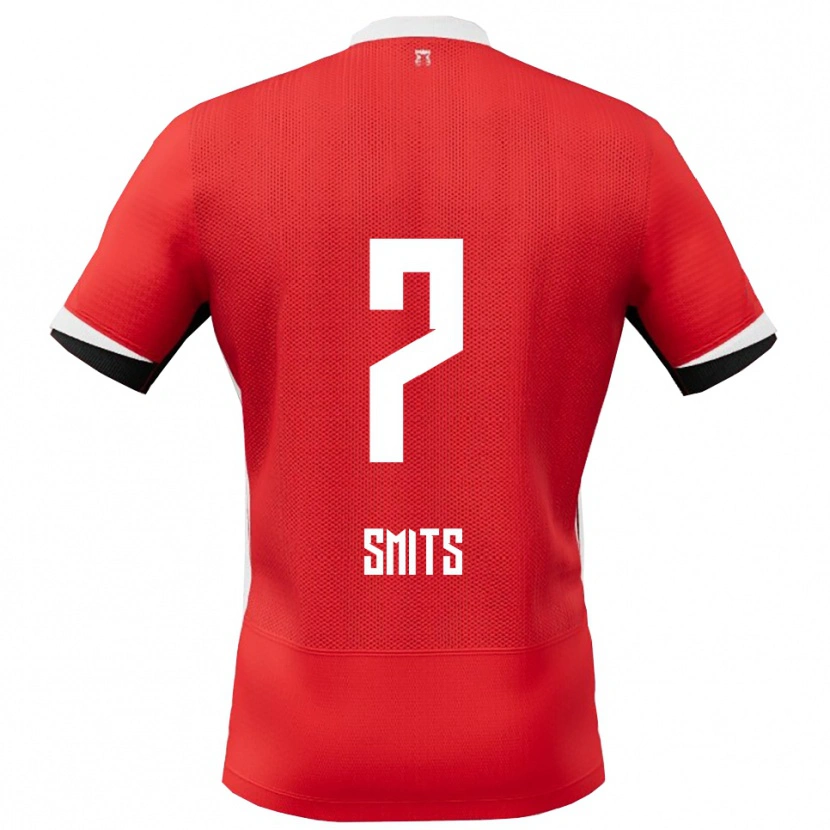Danxen Pánské Anthony Smits #7 Červená Bílá Domů Hráčské Dresy 2025/26 Dres