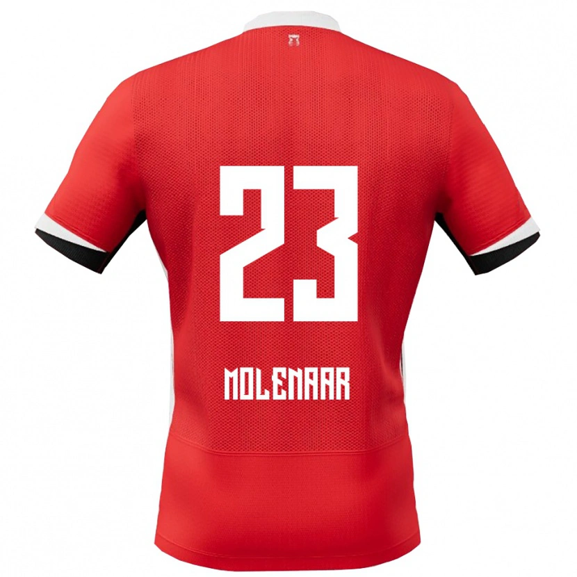 Danxen Pánské Finn Molenaar #23 Červená Bílá Domů Hráčské Dresy 2025/26 Dres