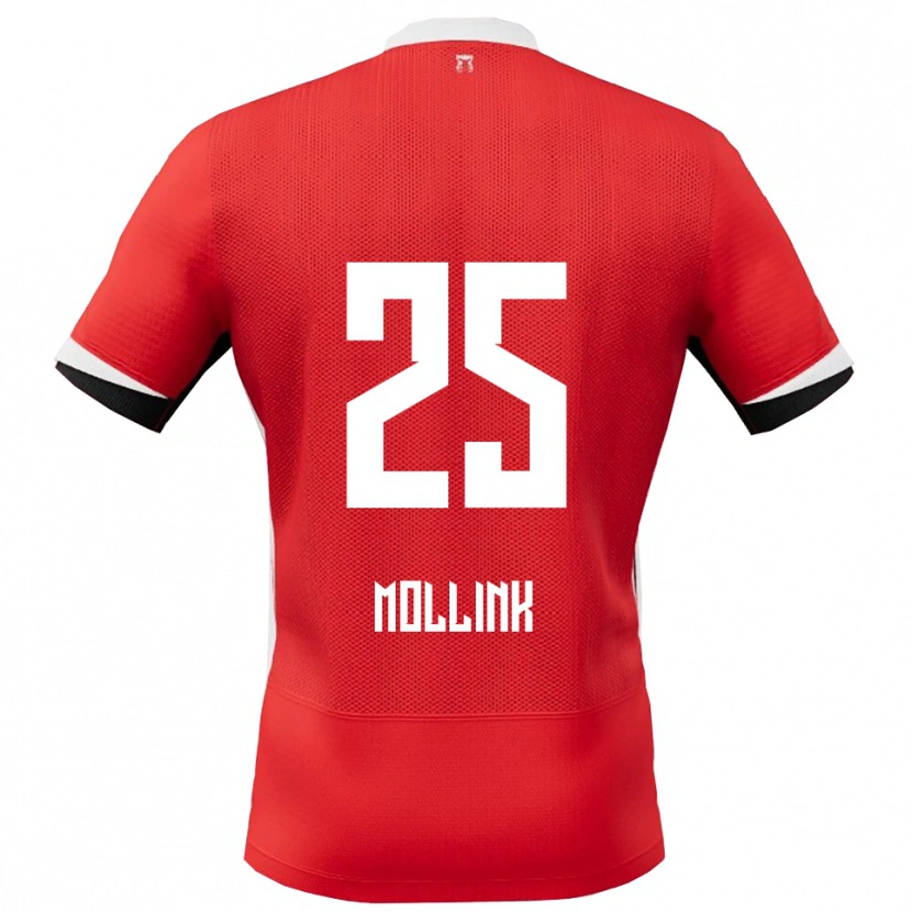 Danxen Pánské Yaël Mollink #25 Červená Bílá Domů Hráčské Dresy 2025/26 Dres