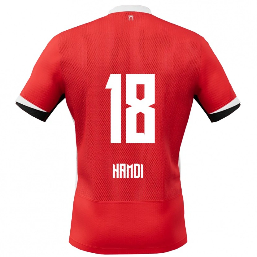 Danxen Pánské Yassin Hamdi #18 Červená Bílá Domů Hráčské Dresy 2025/26 Dres