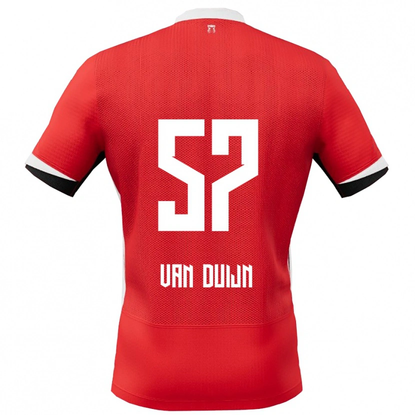Danxen Pánské Sem Van Duijn #57 Červená Bílá Domů Hráčské Dresy 2025/26 Dres