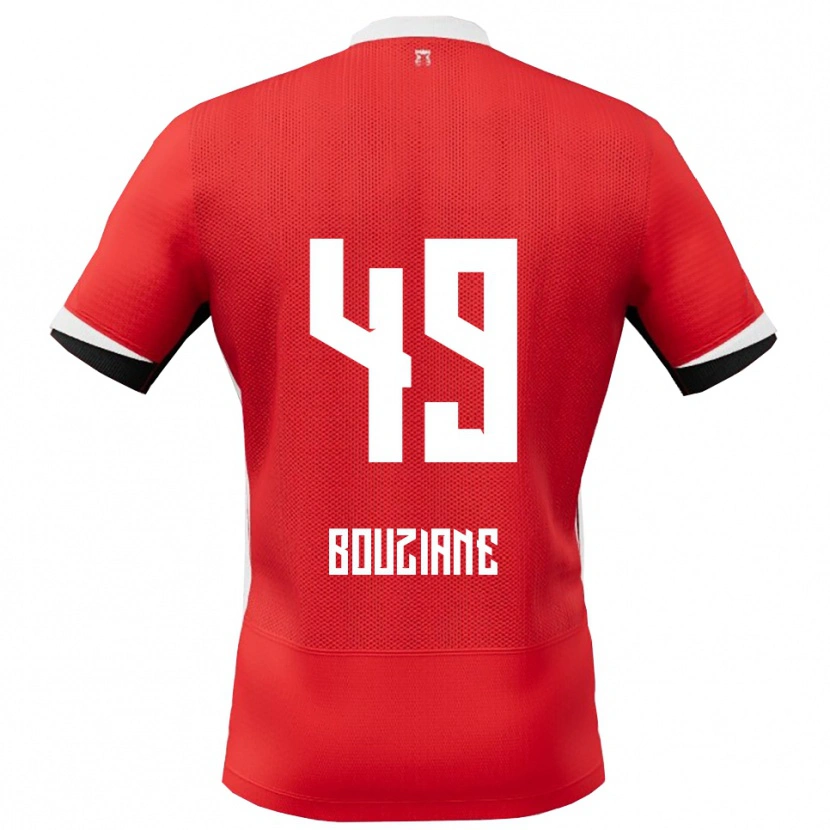 Danxen Pánské Wassim Bouziane #49 Červená Bílá Domů Hráčské Dresy 2025/26 Dres