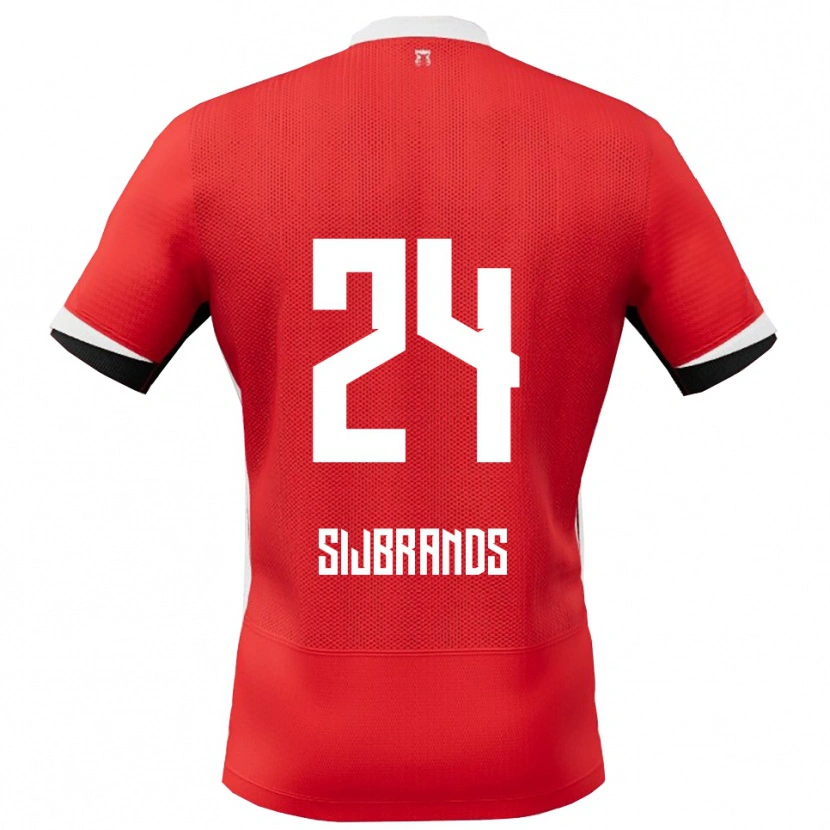 Danxen Pánské Julian Sijbrands #24 Červená Bílá Domů Hráčské Dresy 2025/26 Dres
