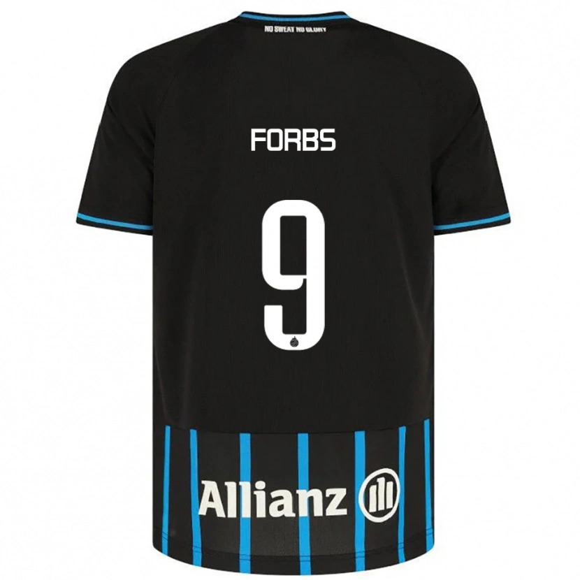 Danxen Pánské Carlos Forbs #9 Černá Modrá Domů Hráčské Dresy 2025/26 Dres