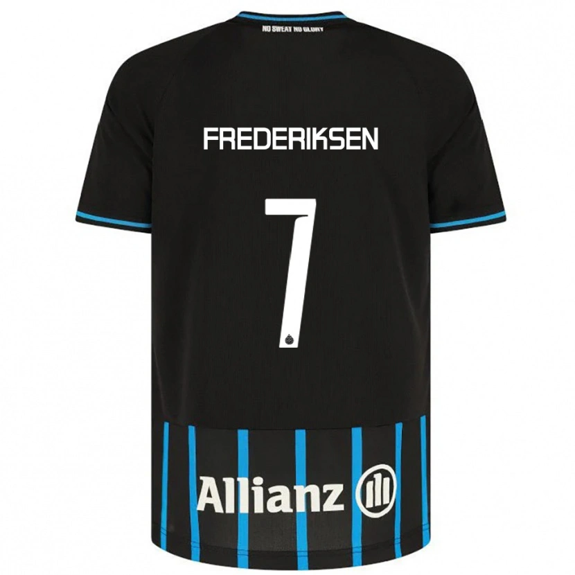Danxen Pánské Rebekka Frederiksen #7 Černá Modrá Domů Hráčské Dresy 2025/26 Dres