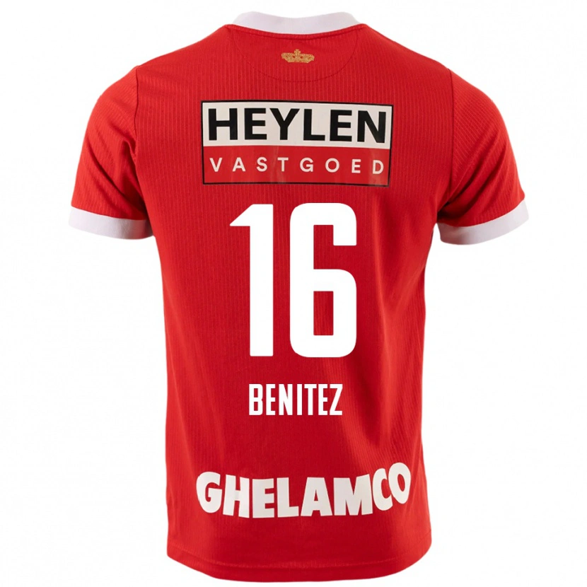 Danxen Pánské Mauricio Benítez #16 Červená Bílá Domů Hráčské Dresy 2025/26 Dres