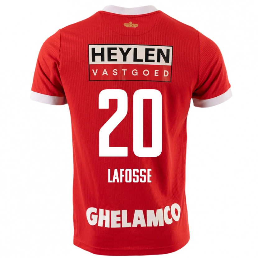 Danxen Pánské Jarne Lafosse #20 Červená Bílá Domů Hráčské Dresy 2025/26 Dres