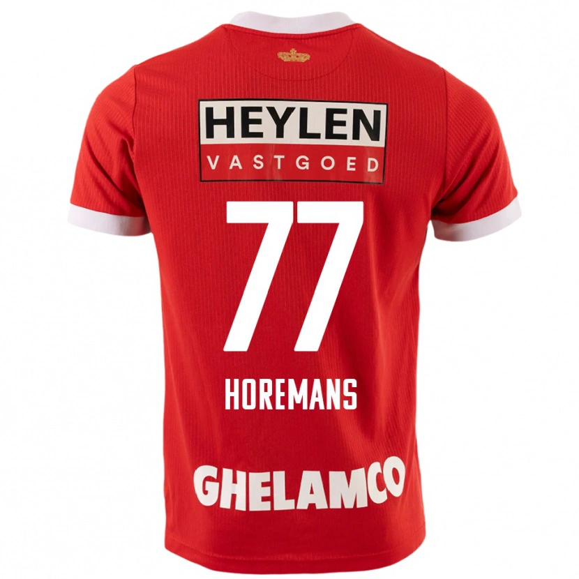 Danxen Pánské Milo Horemans #77 Červená Bílá Domů Hráčské Dresy 2025/26 Dres