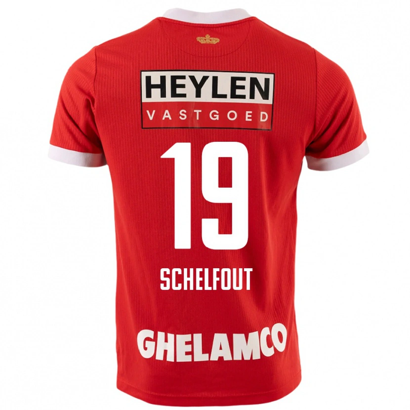 Danxen Pánské Luca Schelfout #19 Červená Bílá Domů Hráčské Dresy 2025/26 Dres
