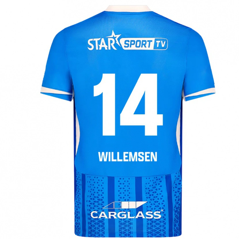 Danxen Pánské Wout Willemsen #14 Modrá Bílá Domů Hráčské Dresy 2025/26 Dres