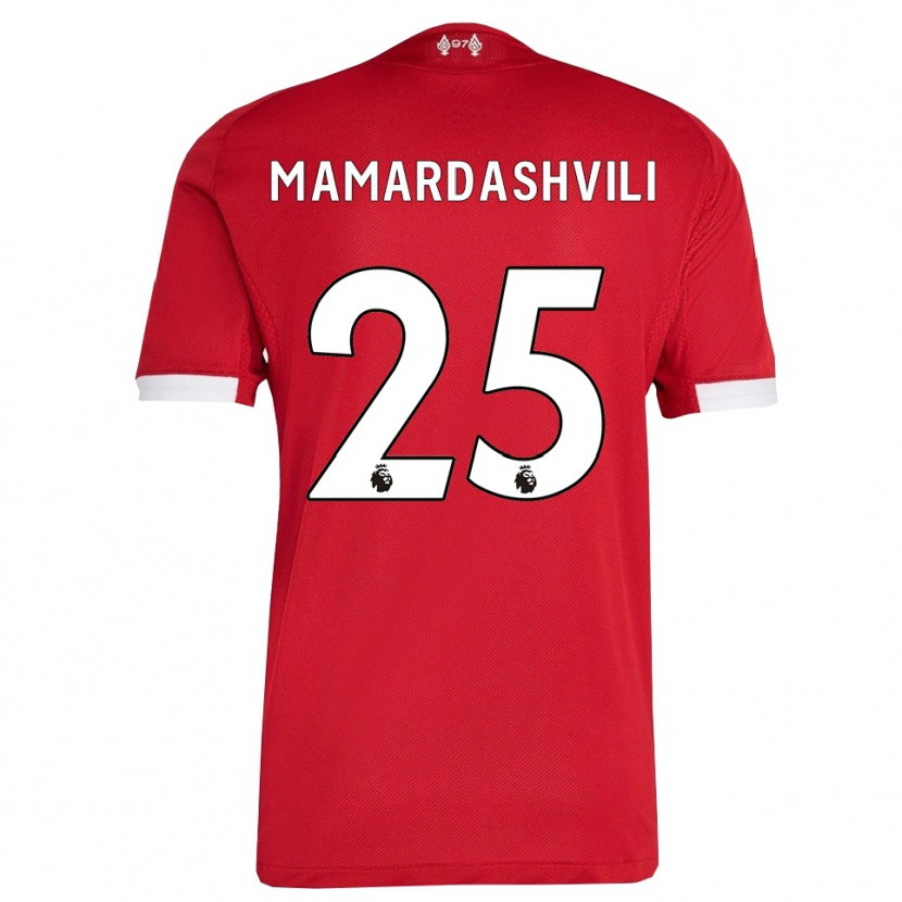 Danxen Pánské Giorgi Mamardashvili #25 Červená Bílá Domů Hráčské Dresy 2025/26 Dres