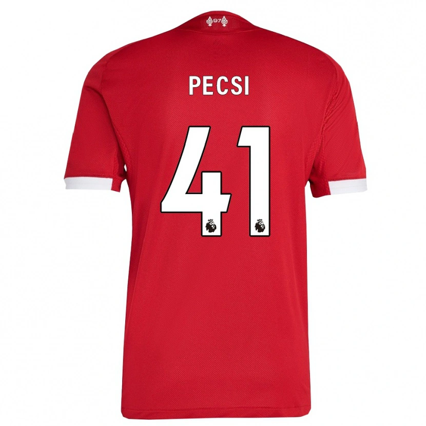 Danxen Pánské Ármin Pécsi #41 Červená Bílá Domů Hráčské Dresy 2025/26 Dres