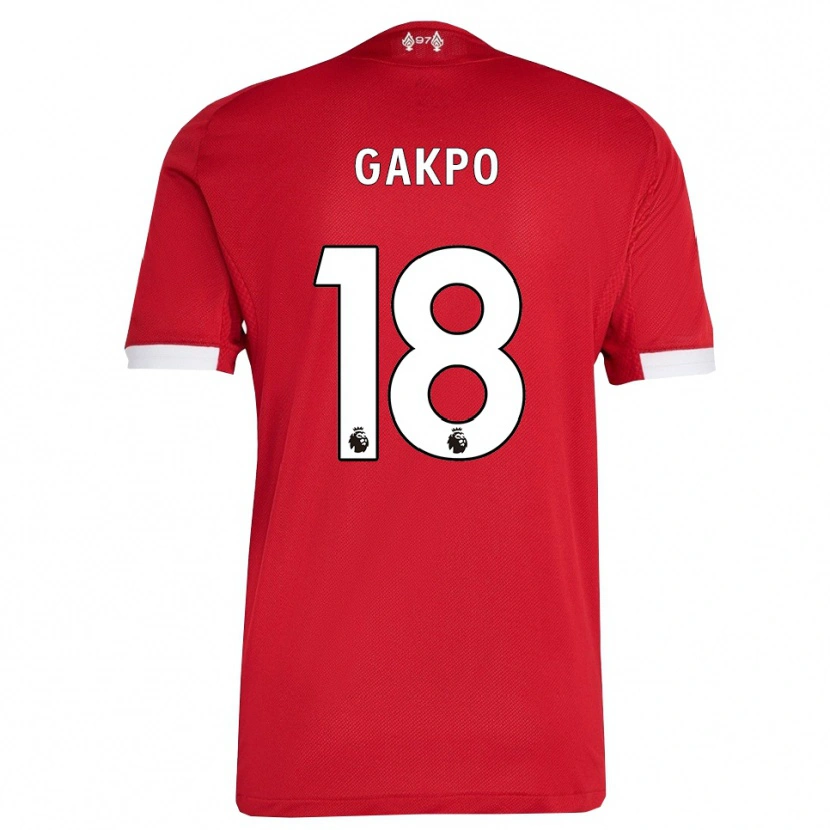 Danxen Pánské Cody Gakpo #18 Červená Bílá Domů Hráčské Dresy 2025/26 Dres