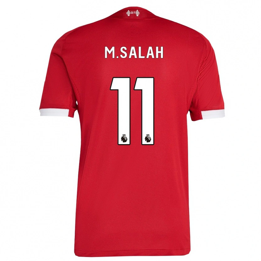 Danxen Pánské Mohamed Salah #11 Červená Bílá Domů Hráčské Dresy 2025/26 Dres