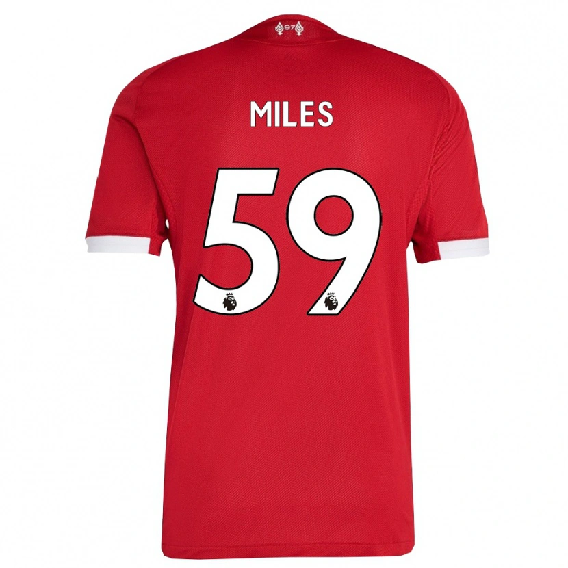 Danxen Pánské Terence Miles #59 Červená Bílá Domů Hráčské Dresy 2025/26 Dres