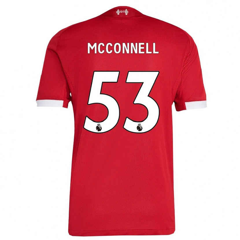 Danxen Pánské James Mcconnell #53 Červená Bílá Domů Hráčské Dresy 2025/26 Dres