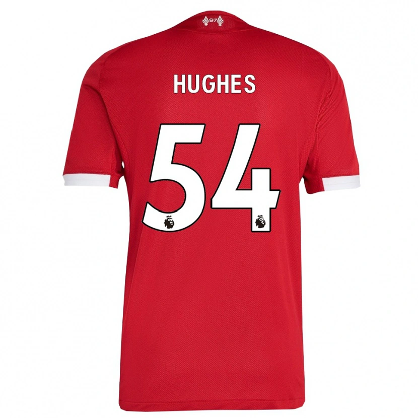 Danxen Pánské Liam Hughes #54 Červená Bílá Domů Hráčské Dresy 2025/26 Dres