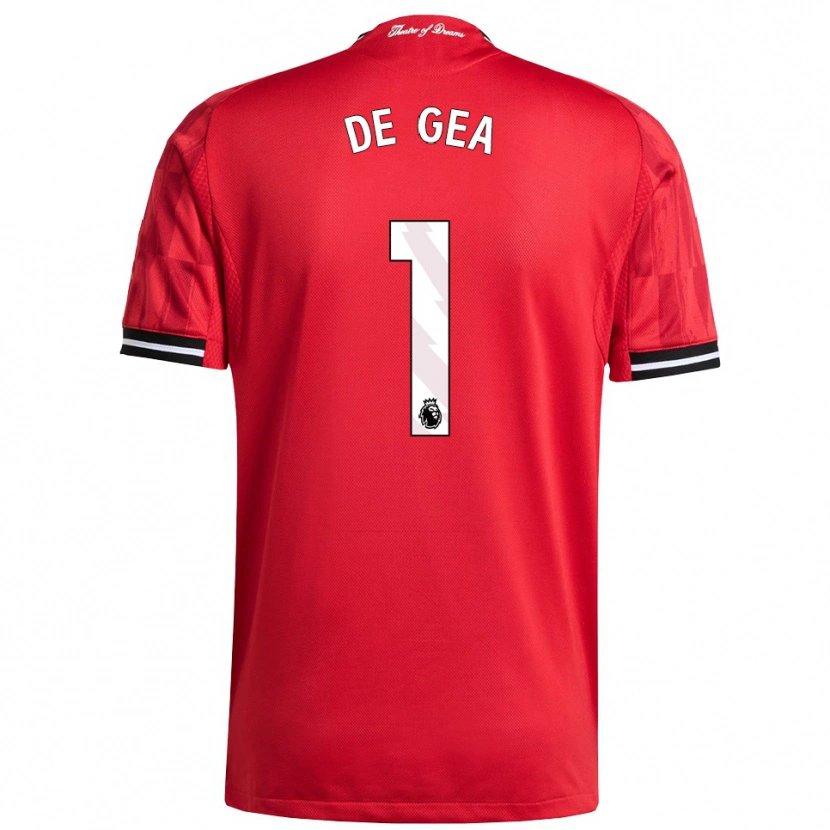 Danxen Pánské David De Gea #1 Červená Černá Bílá Domů Hráčské Dresy 2025/26 Dres