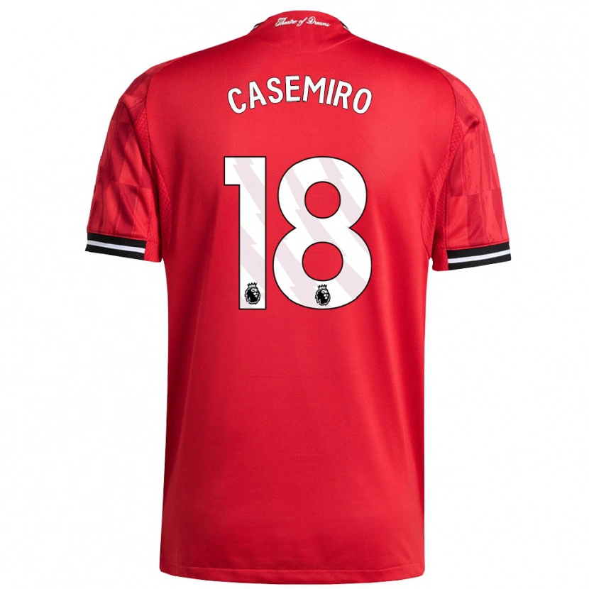 Danxen Pánské Casemiro #18 Červená Černá Bílá Domů Hráčské Dresy 2025/26 Dres