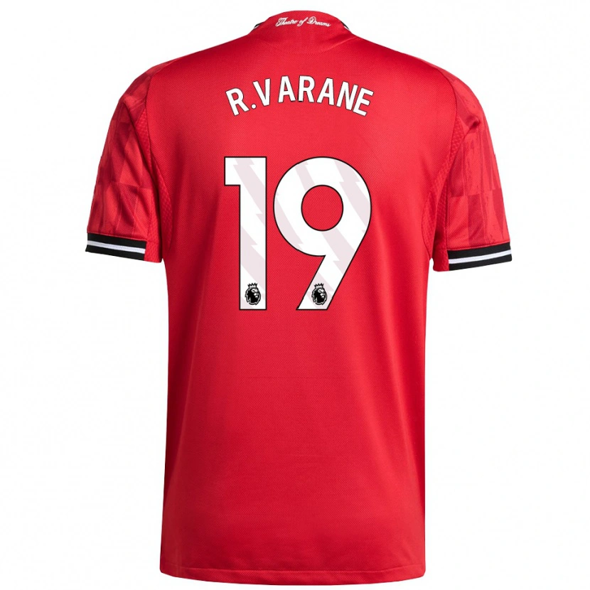 Danxen Pánské Raphael Varane #19 Červená Černá Bílá Domů Hráčské Dresy 2025/26 Dres