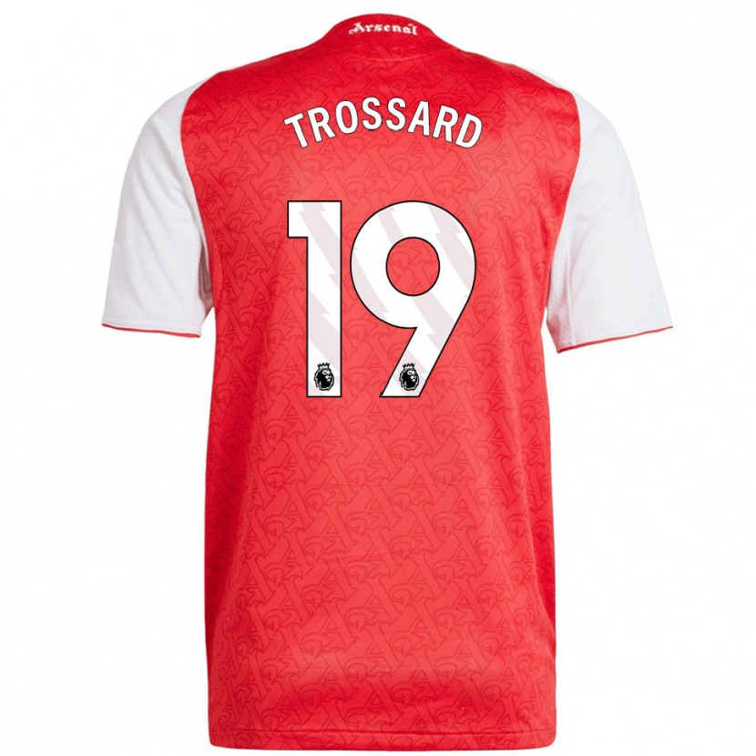 Danxen Pánské Leandro Trossard #19 Červená Bílá Domů Hráčské Dresy 2025/26 Dres