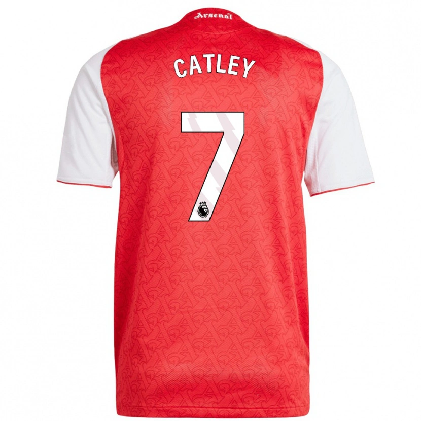 Danxen Pánské Steph Catley #7 Červená Bílá Domů Hráčské Dresy 2025/26 Dres