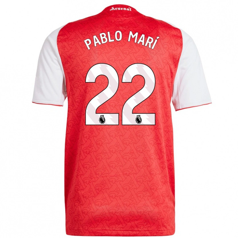 Danxen Pánské Pablo Mari #22 Červená Bílá Domů Hráčské Dresy 2025/26 Dres