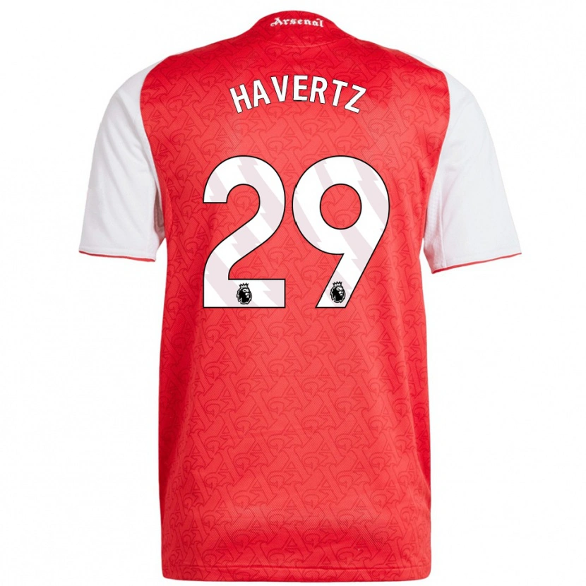 Danxen Pánské Kai Havertz #29 Červená Bílá Domů Hráčské Dresy 2025/26 Dres