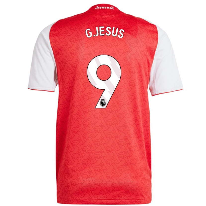 Danxen Pánské Gabriel Jesus #9 Červená Bílá Domů Hráčské Dresy 2025/26 Dres