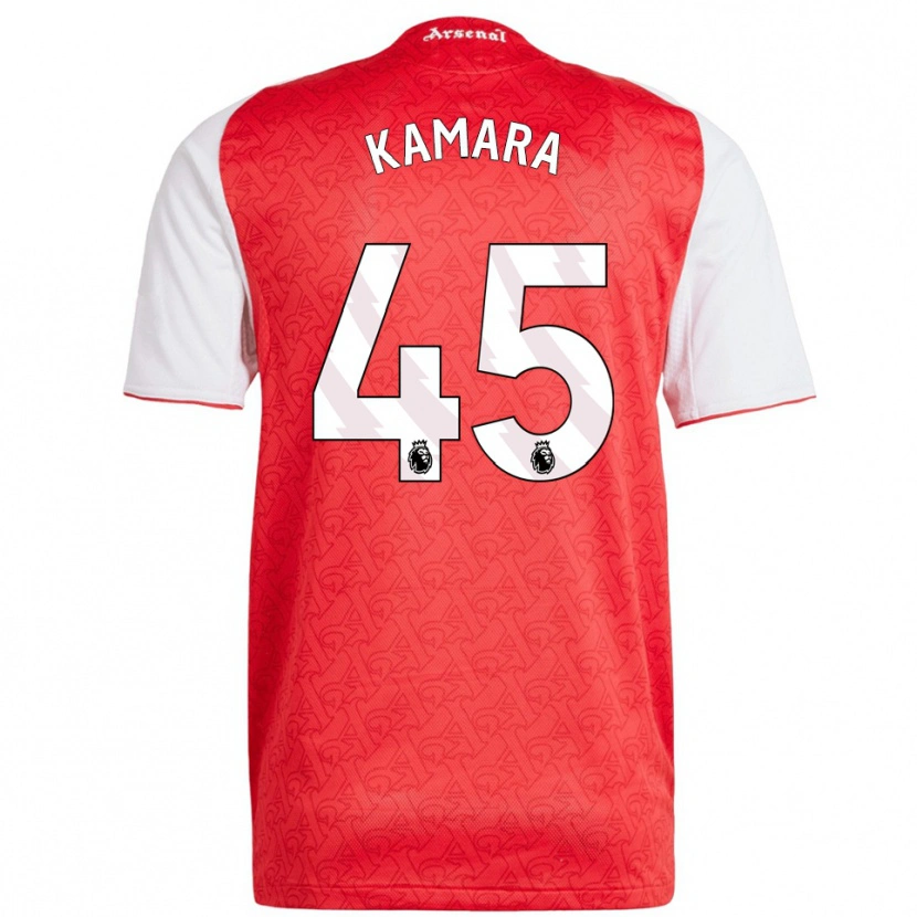 Danxen Pánské Osman Kamara #45 Červená Bílá Domů Hráčské Dresy 2025/26 Dres