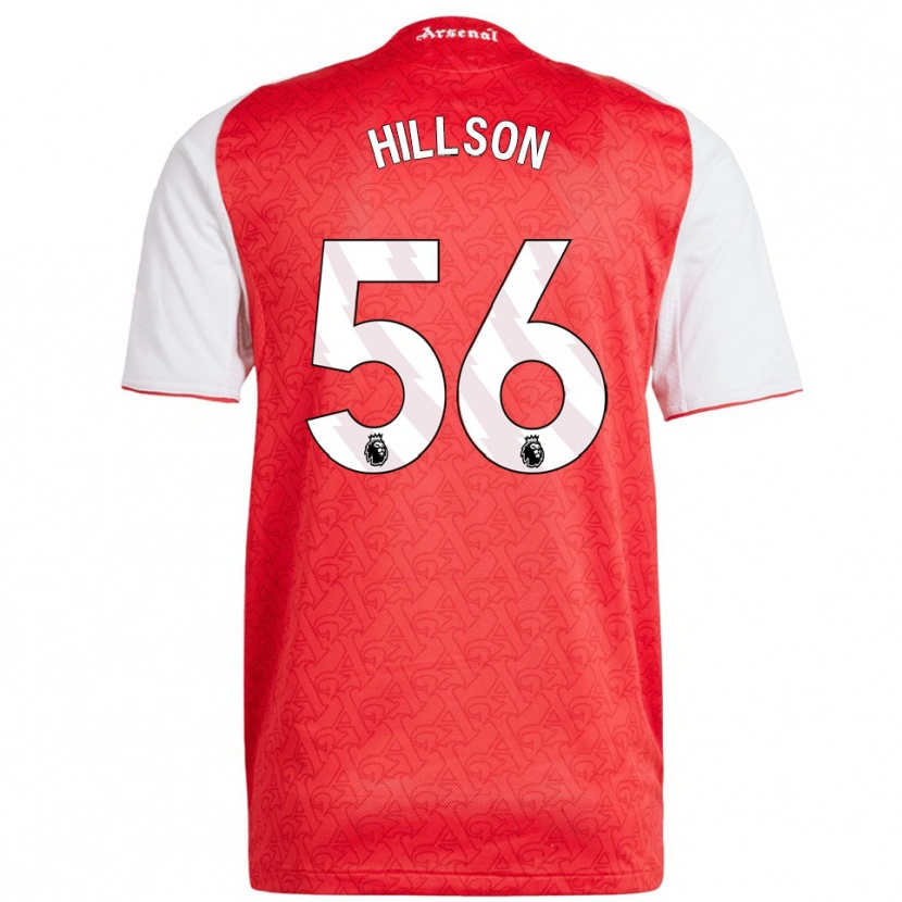 Danxen Pánské James Hillson #56 Červená Bílá Domů Hráčské Dresy 2025/26 Dres