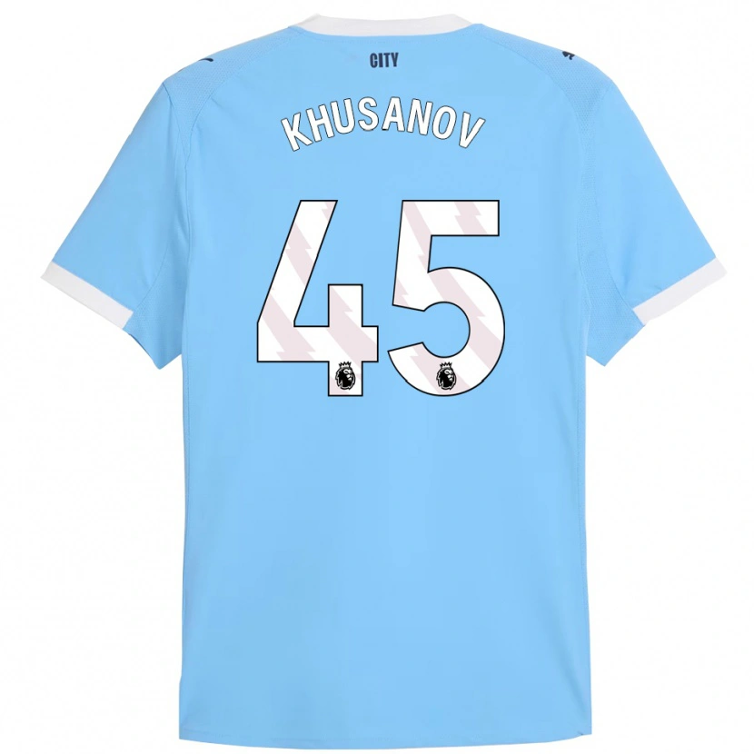 Danxen Pánské Abdukodir Khusanov #45 Nebesky Modrá Bílá Domů Hráčské Dresy 2025/26 Dres