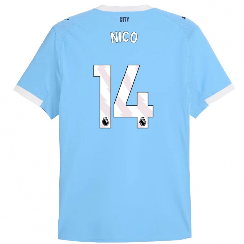 Danxen Pánské Nico González #14 Nebesky Modrá Bílá Domů Hráčské Dresy 2025/26 Dres