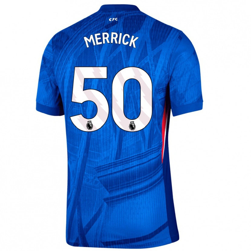 Danxen Pánské Max Merrick #50 Modrá Bílá Domů Hráčské Dresy 2025/26 Dres