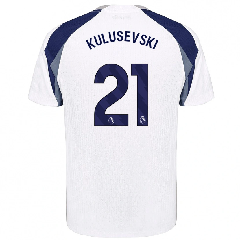 Danxen Pánské Dejan Kulusevski #21 Bílá Tmavě Modrá Domů Hráčské Dresy 2025/26 Dres