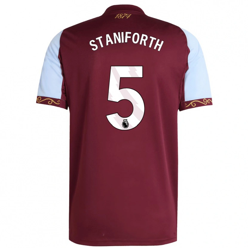 Danxen Pánské Lucy Staniforth #5 Burgundská Nebesky Modrá Domů Hráčské Dresy 2025/26 Dres