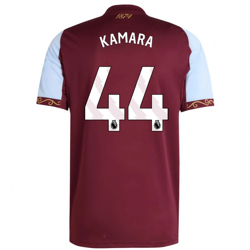Danxen Pánské Boubacar Kamara #44 Burgundská Nebesky Modrá Domů Hráčské Dresy 2025/26 Dres